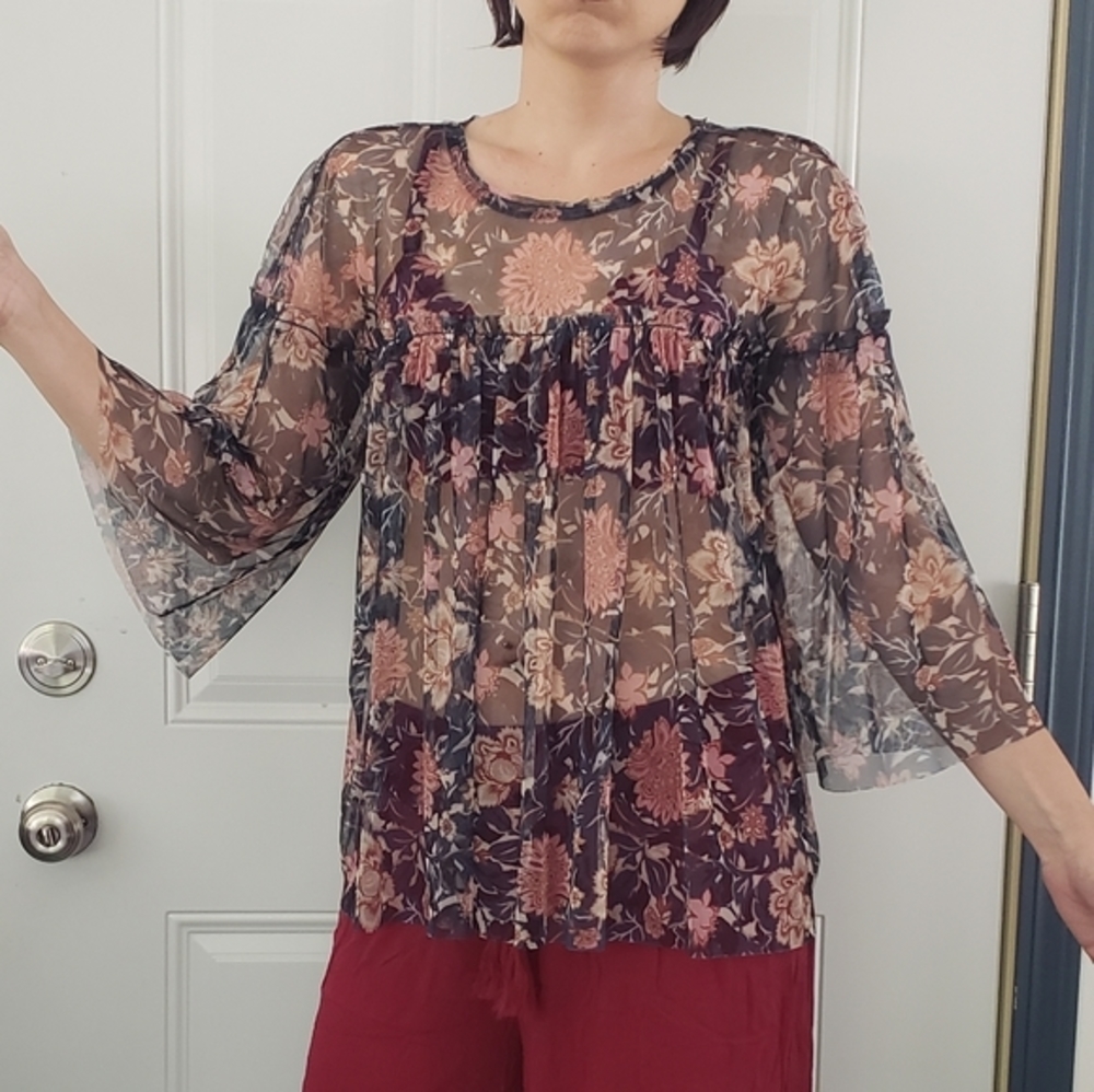 Belle and Sky Sheer Boho Top